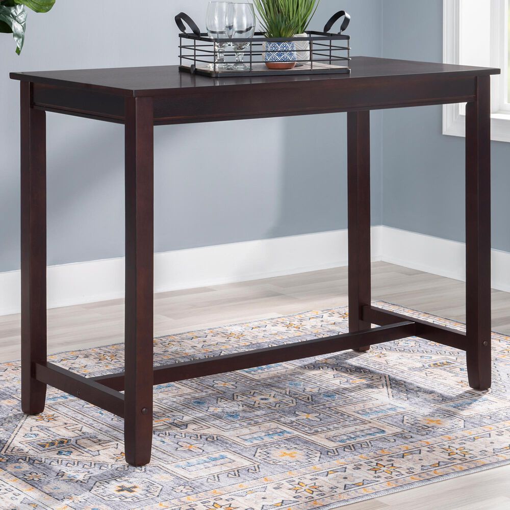 Linon Home Decor Claridge Counter Height Pub Table in Walnut Brown - Table Only, , large