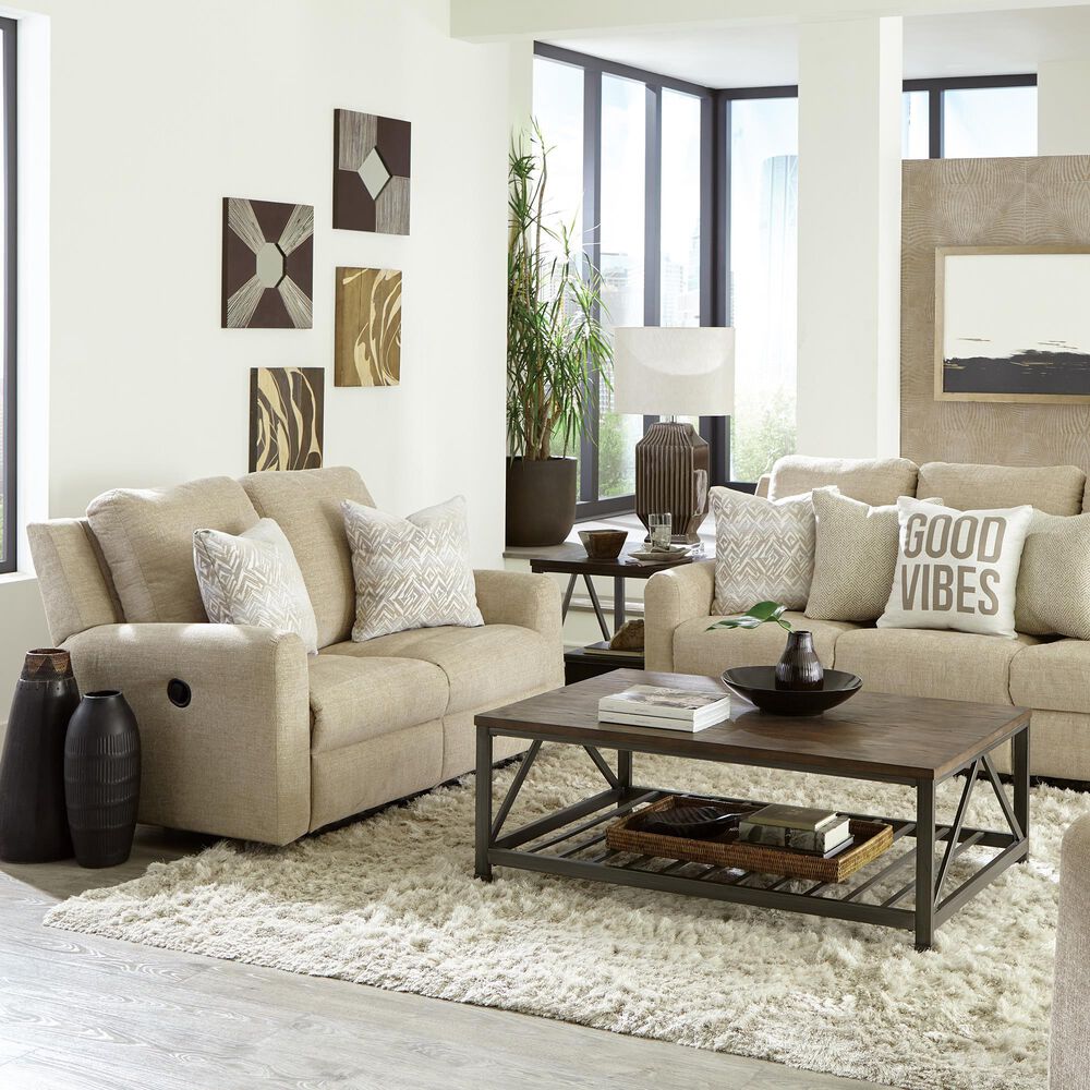 Catnapper Calvin Manual Reclining Loveseat in Putty, , large