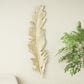Maple and Jade 47" x 14" x 2" Polystone Bird Large Feather Wall Decor in Gold, , large