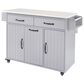 HOMLUX 51" Kitchen Island with Trash Can Storage Cabinet in Grey, , large
