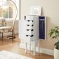 Linden Boulevard White 4 Drawer Jewelry Armoire in White, , large