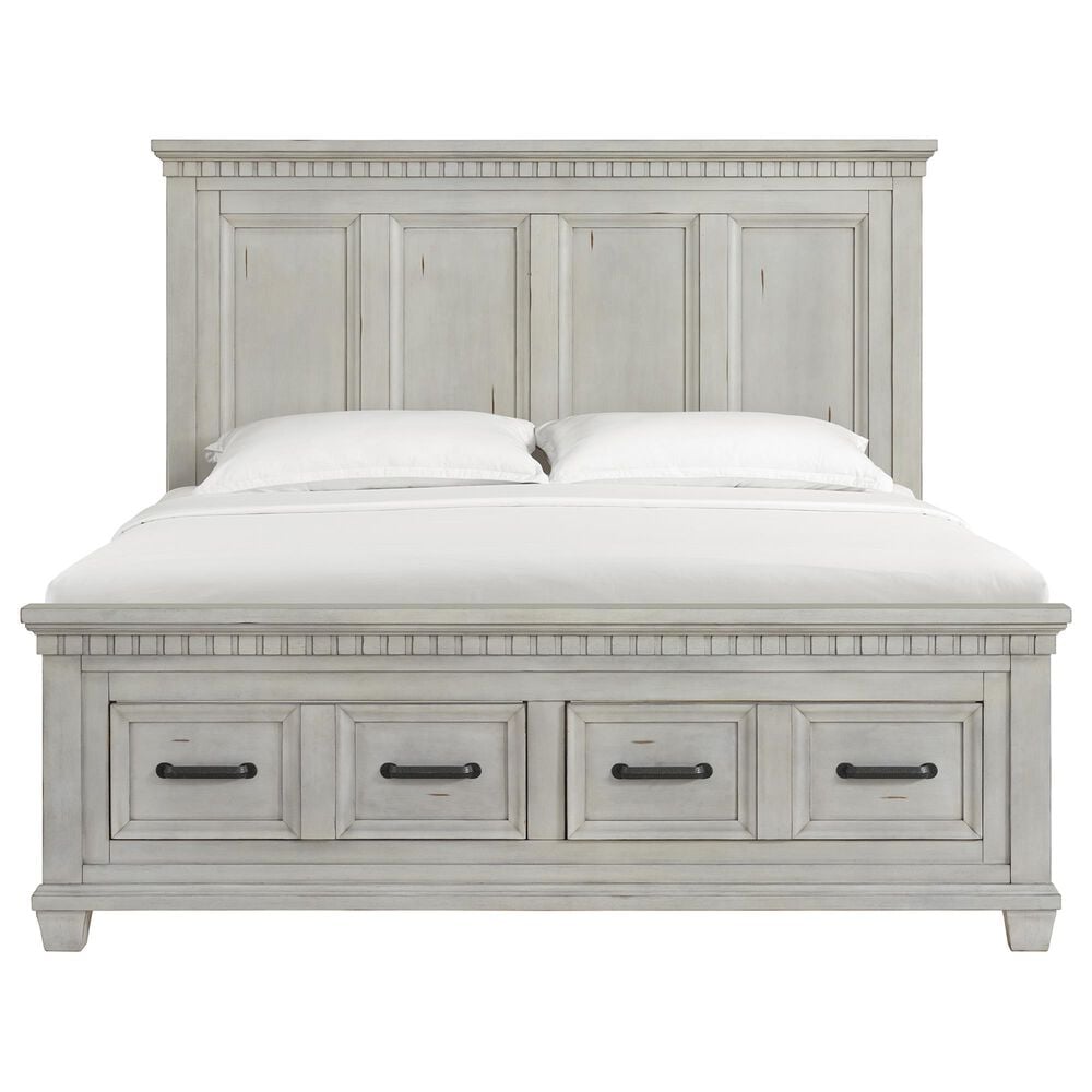 Mayberry Hill McCoy 4-Piece King Storage Bedroom Set in Antique White, , large