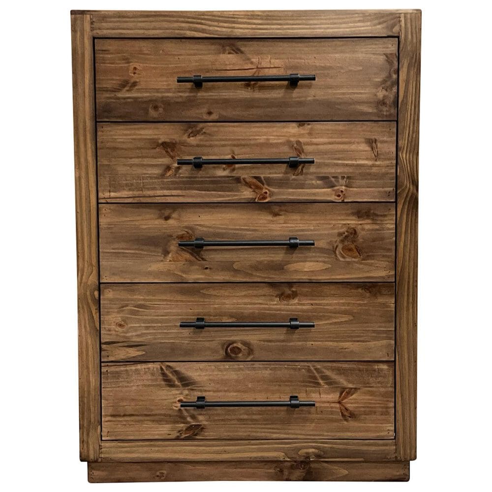 Woodland & Co Regal 5 Drawer Chest in Brown, , large