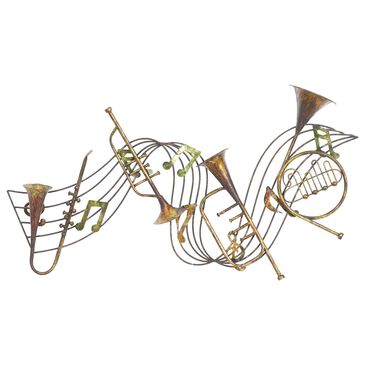 Maple and Jade 22" x 39" Vintage Music Wall Decor in Black, Bronze, Brown, Green and Gold, , large