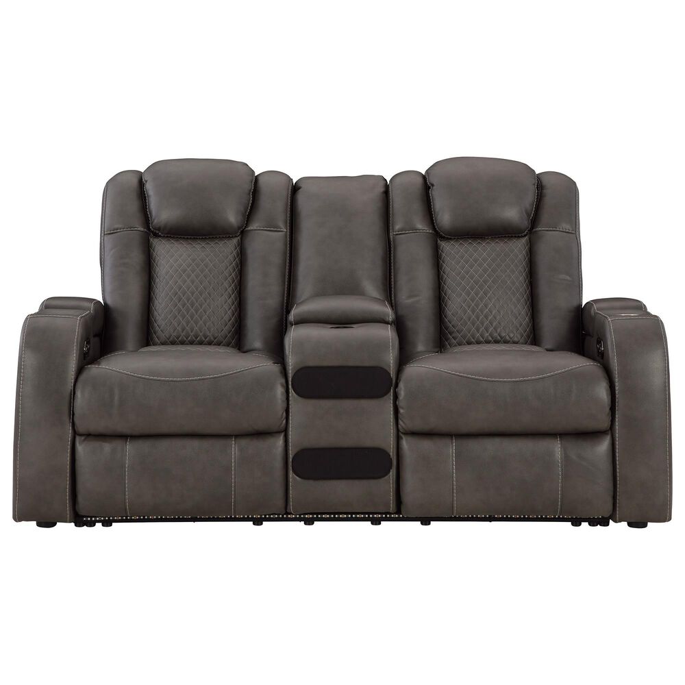 Ashley Fyne-Dyme 2-Piece Power Reclining Living Room Set in Shadow, , large