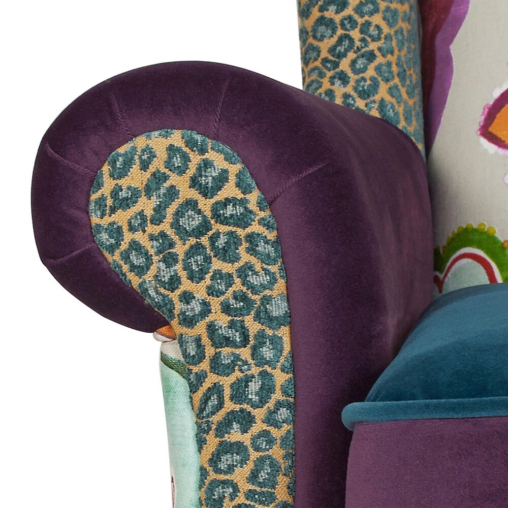 Jennifer Taylor Home Anya Arm Chair in Navy Blue, Purple, Red, Taupe and Green, , large