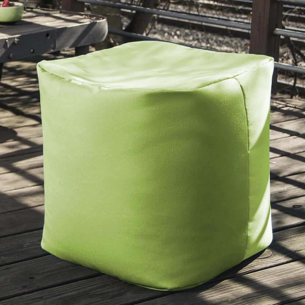 Jaxx Luckie Outdoor Patio Bean Bag Ottoman in Lime, , large