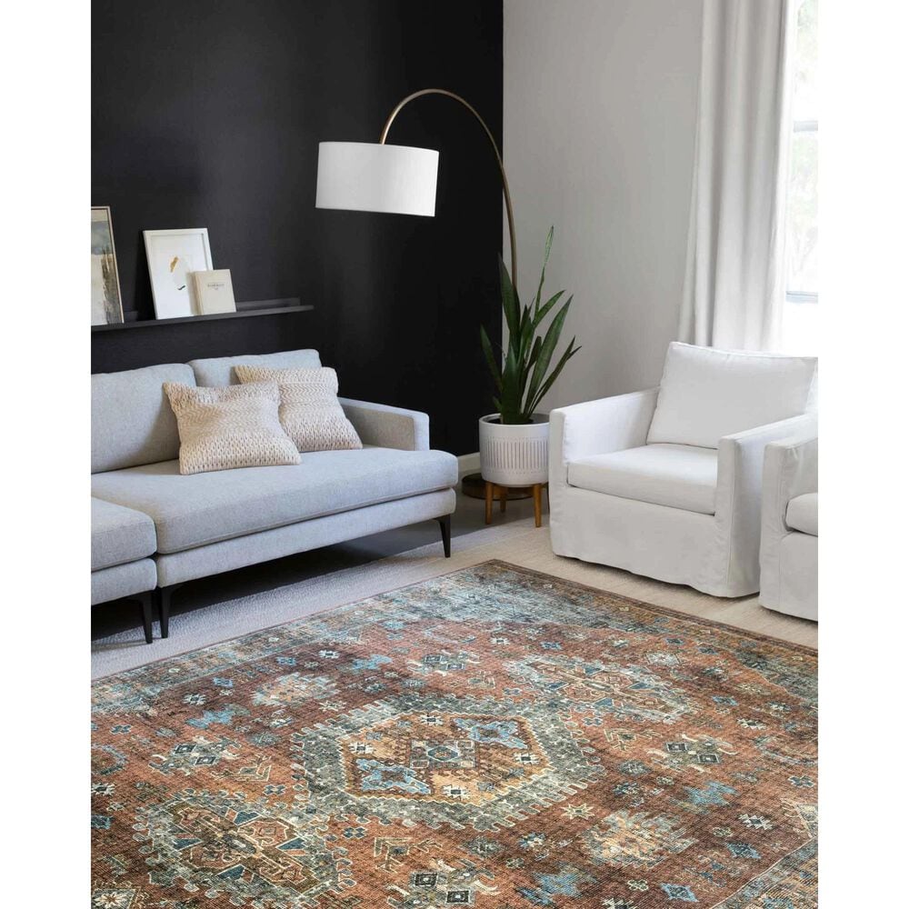 Loloi II Skye SKY-07 3&#39;6&quot; x 5&#39;6&quot; Terracotta and Sky Area Rug, , large