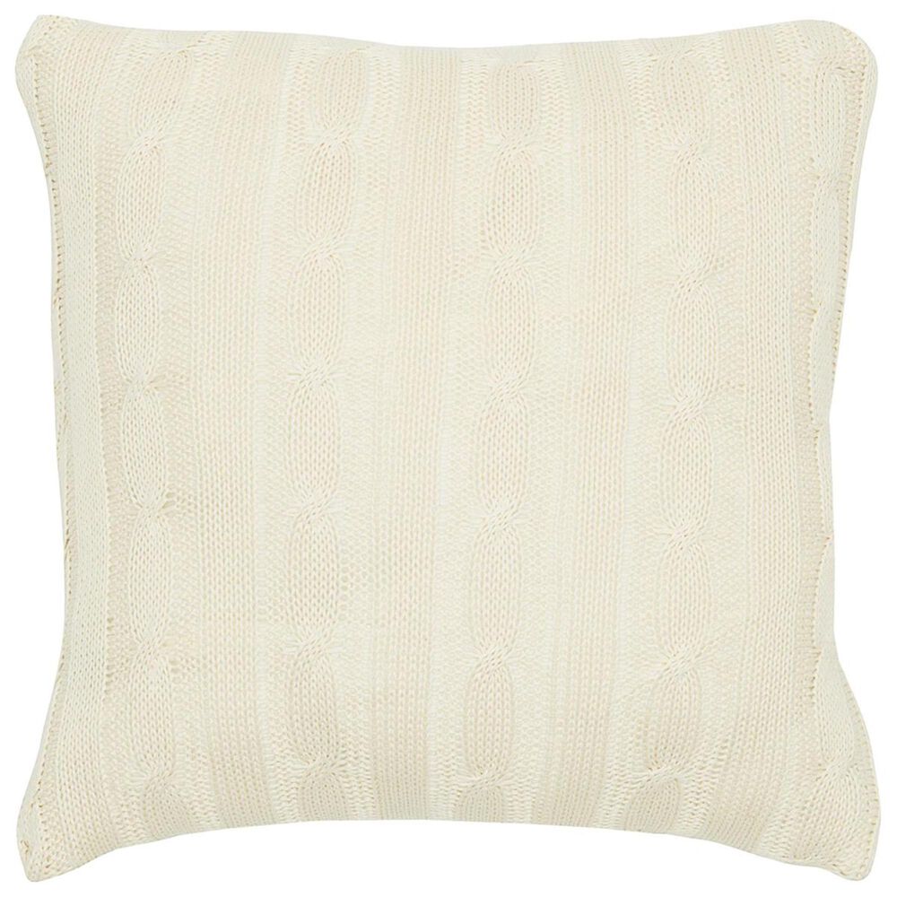 Rizzy Home 18&quot; x 18&quot; Down Pillow in White with Buttons, , large