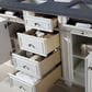 James Martin Vanities Bristol 60" Double Bathroom Vanity in Bright White with 3 cm Charcoal Soapstone Quartz Top and Rectangular Sinks, , large