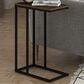 HOMLUX C Shaped Side Table in Columbia Walnut and Black, , large