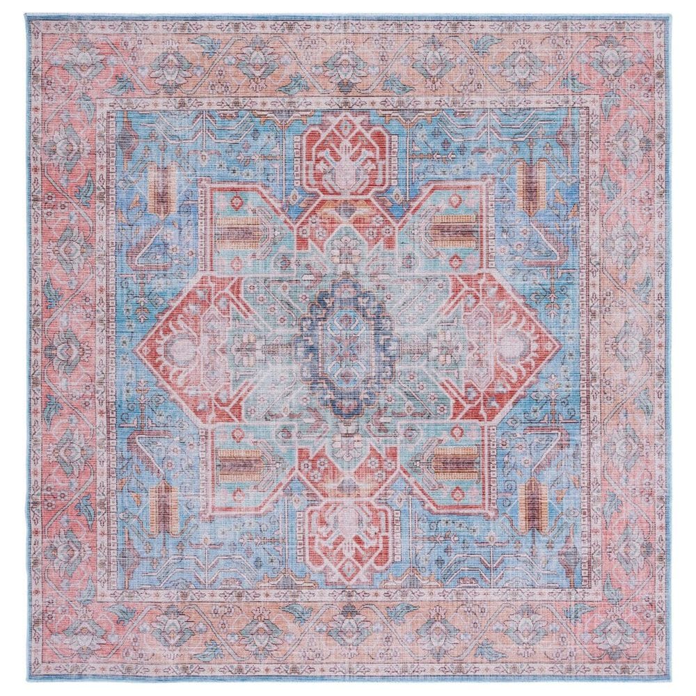 Safavieh Serapi 6"7" Square Blue and Rust Area Rug, , large