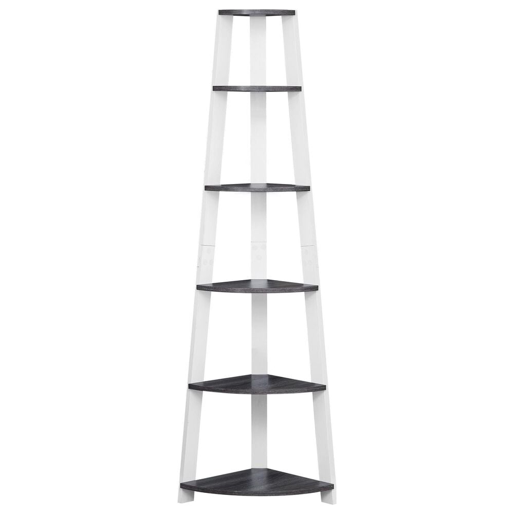 Monarch Specialties 72" Corner Accent Etagere in White, , large