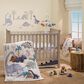 Lambs & Ivy Dino-Might 3-Piece Crib Bedding Set in White, Gray and Blue, , large