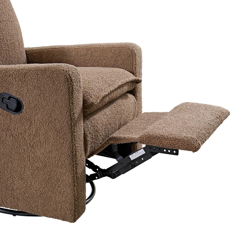 Oxford Baby Uptown Manual Glider Recliner Rocking Chair in Teddy Brown, , large