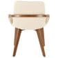 Lumisource Cosmo Arm Chair with Cream Faux Leather Cushion in Walnut, , large