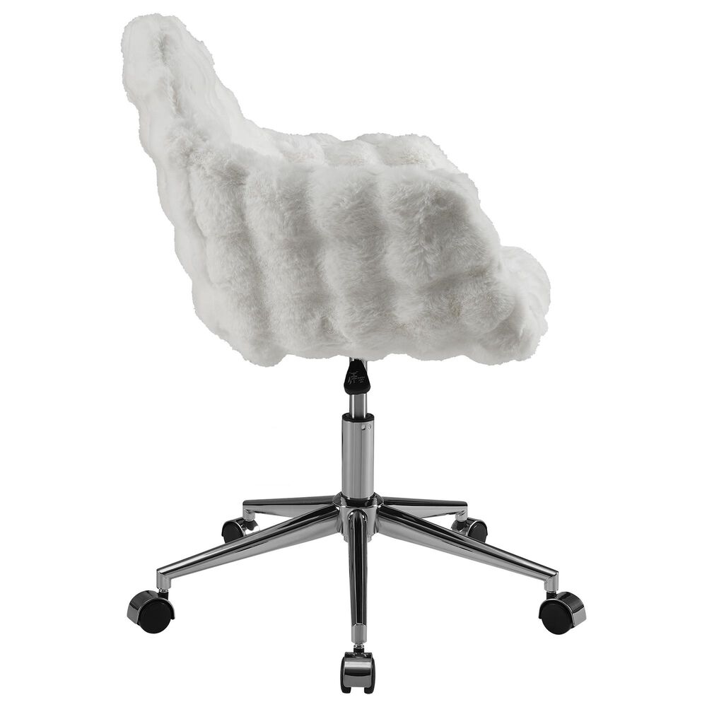 Linon Home Decor Fiona Office Chair with White Cloud Bubble Cushion in Silver, , large