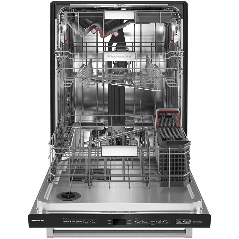 KitchenAid 24&quot; Built-In Bar Handle Dishwasher with FreeFlex 3rd Rack and LED Interior Light in Black Stainless Steel, , large
