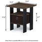 HOMLUX 2-Piece 1-Shelf End Table with Bin Drawer in Walnut and Dark Brown, , large