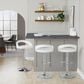 LumiSource Grotto Swivel Adjustable Bar Stool with White Velvet Upholstery in Chrome (Set of 2), , large