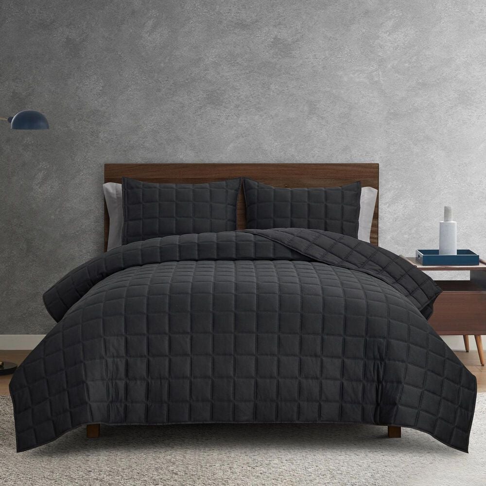 BCP Home Clarice 3-Piece Full/Queen Quilt Set in Jet, , large