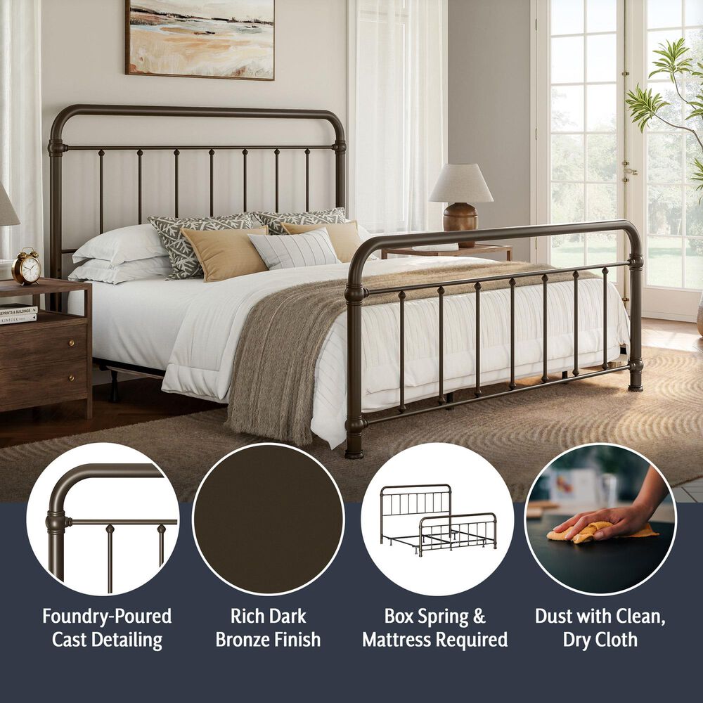 Richlands Furniture Kirkland King Slat Metal Bed in Dark Bronze, , large