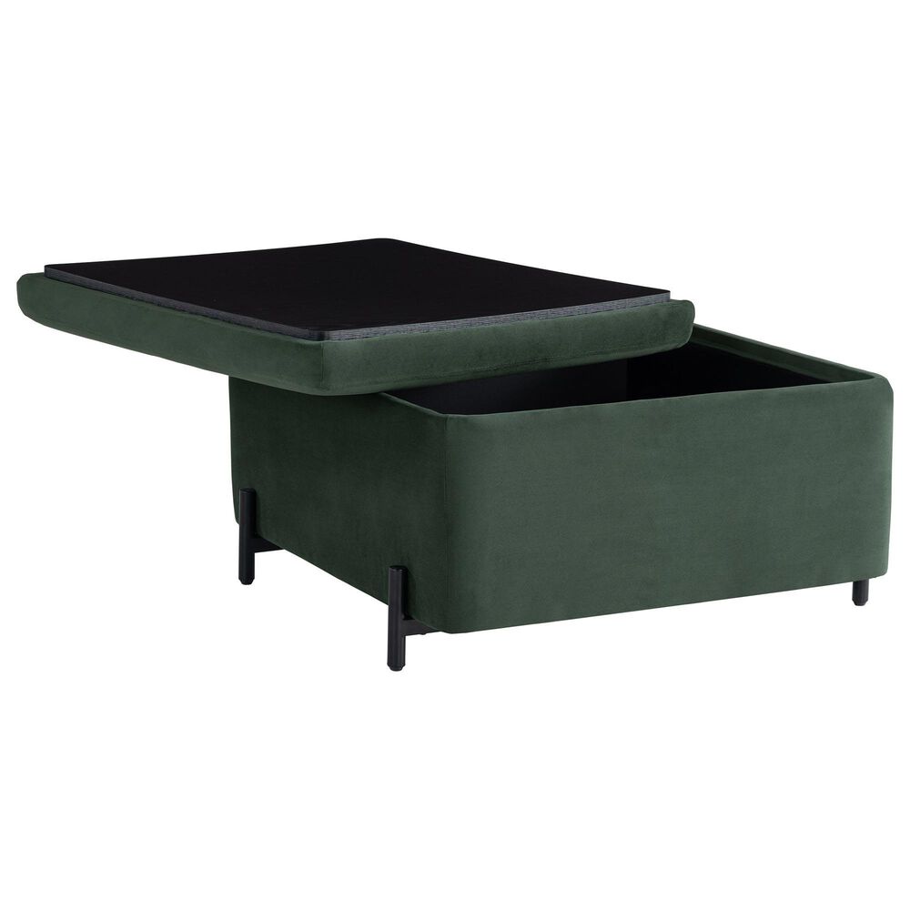Lifestyle Solutions Kona Large Storage Ottoman in Green, , large