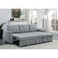 HOMLUX 90.5"W Linen Sleeper Sectional Sofa with Reversible Storage Chaise, in Light Grey, , large