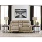 Ashley Next-Gen DuraPella Power Console Loveseat with Power Headrest in Sand, , large