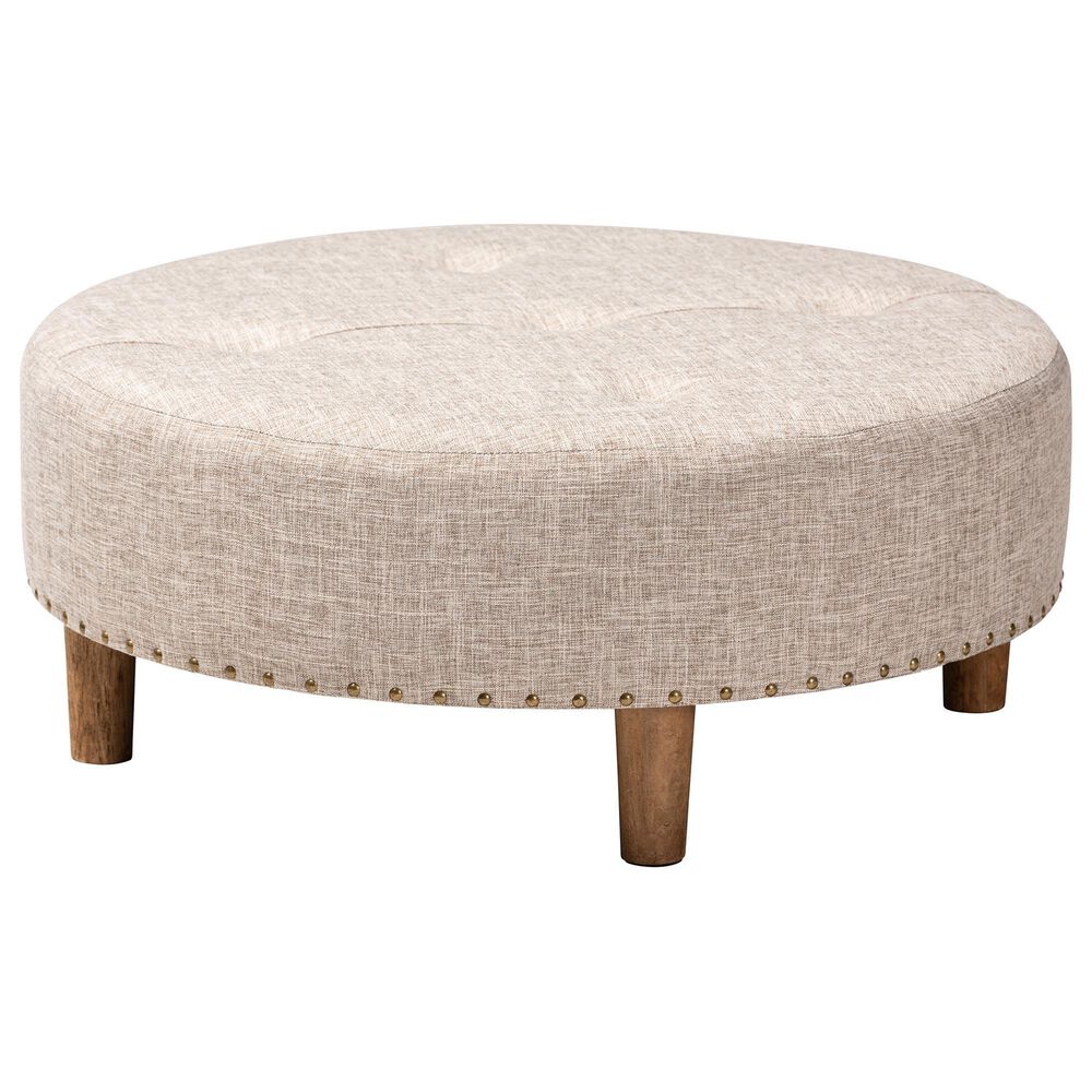 Baxton Studio Vinet Cocktail Ottoman in Beige, , large