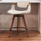 Lumisource Oracle Swivel Counter Stool with Cream Cushion in Walnut and Black, , large