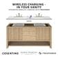 James Martin Bellshire 48" Single Bathroom Vanity in Honey Oak with 3 cm Eternal Jasmine Pearl Silestone Top, Rectangular Sink and FreePower Wireless Charger, , large