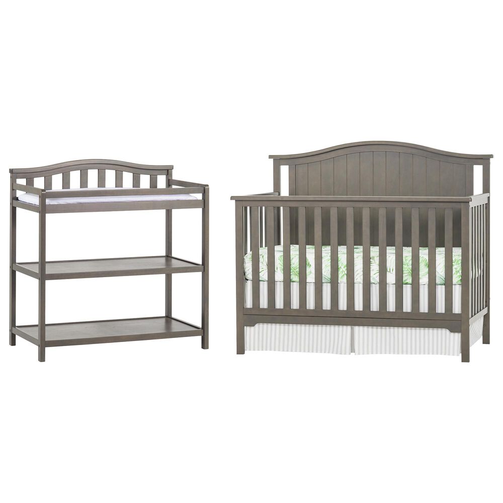 Foundations Worldwide Hampton 2 Piece Arch Top Nursery Set in Dapper Gray, , large