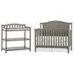 Foundations Worldwide Hampton 2 Piece Arch Top Nursery Set in Dapper Gray, , large