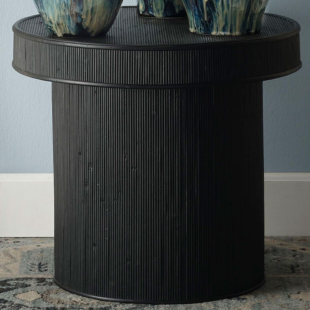 Splendor Living Uxbridge Bamboo Accent Side Table in Black, , large