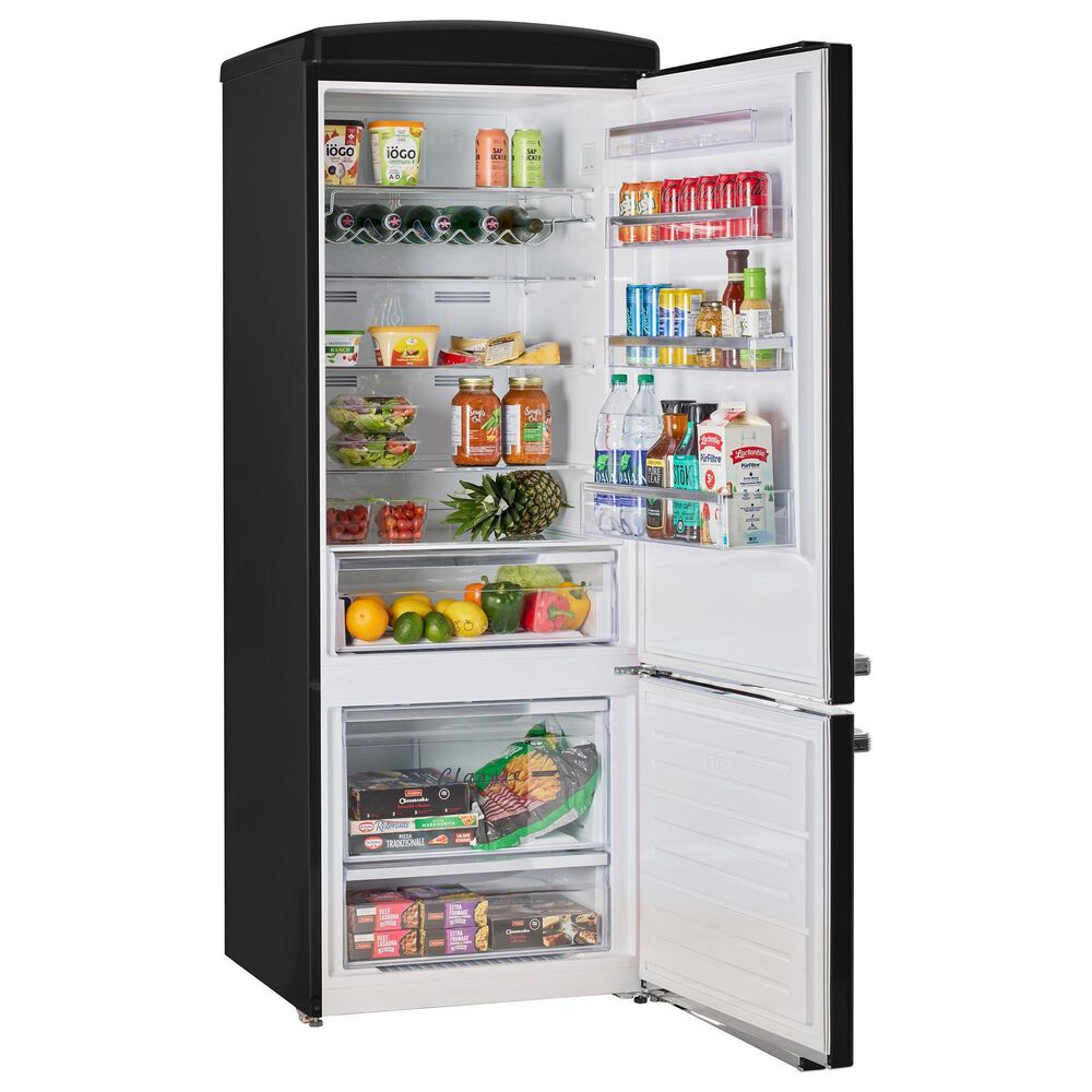 Unique Appliances Classic Retro 17 Cu. Ft Bottom Mount Refrigerator in Midnight Black, , large