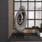 Maple and Jade Pearl Shell Abstract Swirl Decorative Sculpture in Polished Gray and Black, , large
