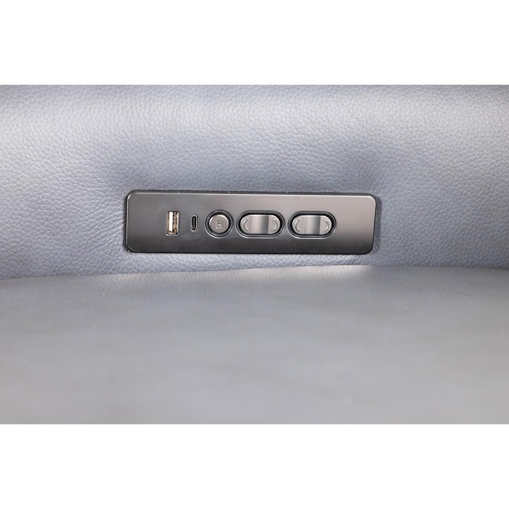 Oxford Furniture Zero Gravity Power Reclining Console Sofa with Power Headrests in Ajax Indigo, , large
