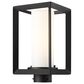 Golden Lighting Smyth 1-Light Outdoor Post Mount with Opal Glass Shade in Natural Black, , large
