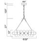 CWI Lighting Arya 45-Light Chandelier with White Shade in Satin Gold, , large