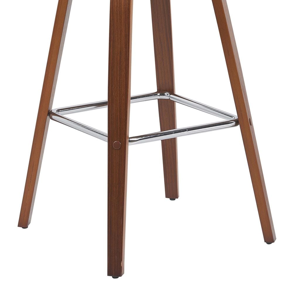 Armen Living Vienna Swivel Bar Height Stool with Vintage Green Upholstery in Walnut, , large