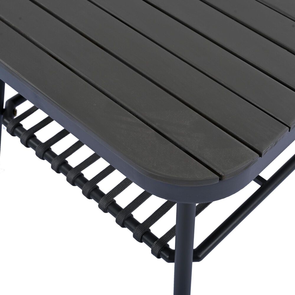 Hearth and Haven 4-Piece Patio Conversation Set with Gray Cushion in Black, , large