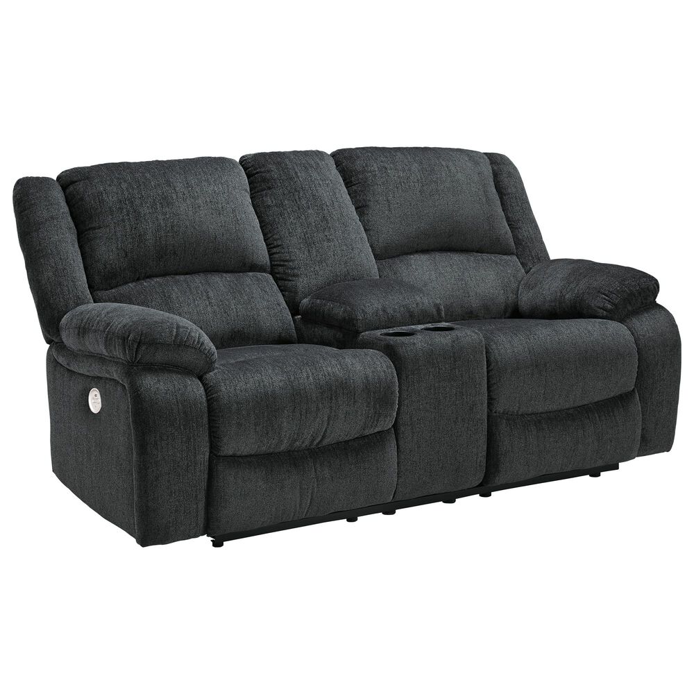 Signature Design by Ashley Draycoll Power Reclining Loveseat with Console in Slate, , large