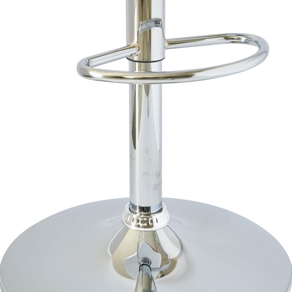 Mayberry Hill Melissa Adjustable Swivel Bar Stool with Grey Cushion in Chrome, , large