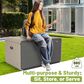 HOMLUX 260 Gal. Outdoor Storage Deck Box with Lock and Wheels in Gray, , large