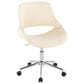 LumiSource Fabrico Swivel Office Chair with Cream Faux Leather Cushion in Chrome, , large