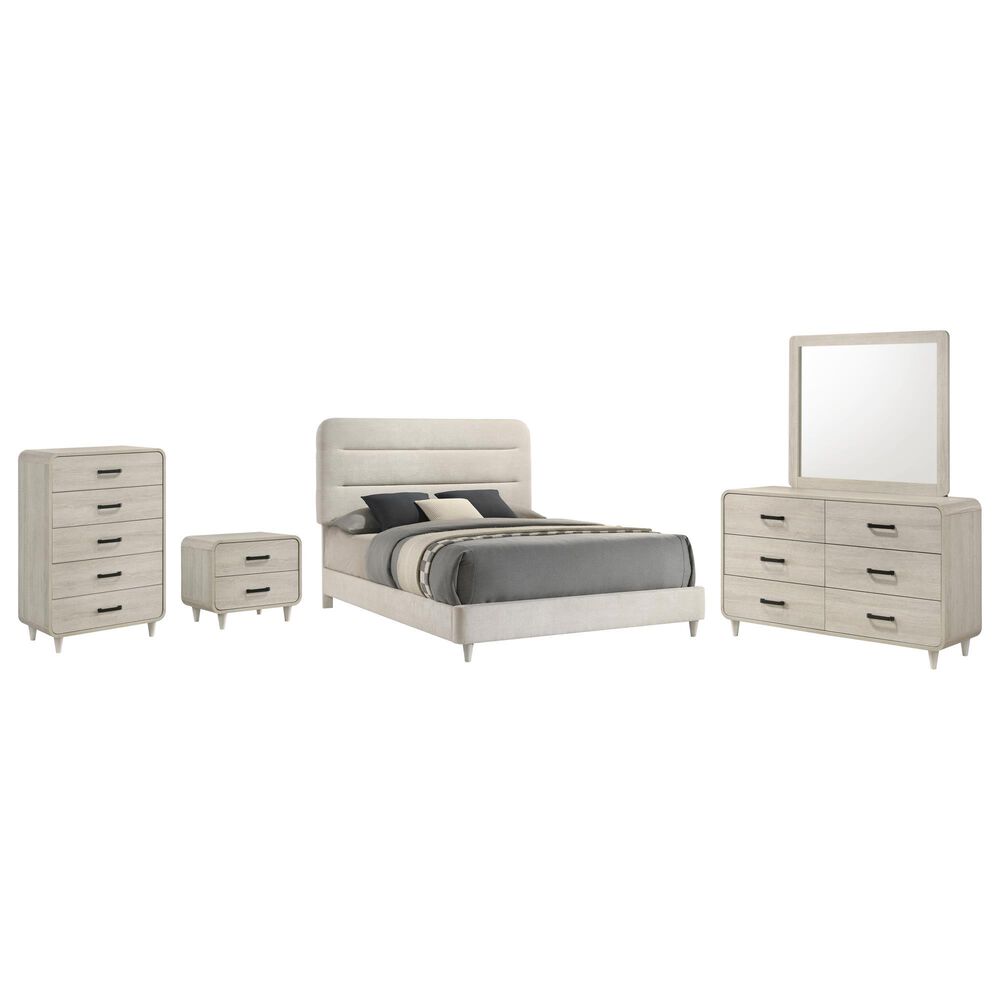 Crown Mark Nyomi 5-Piece Queen Panel Bedroom Set in White, , large