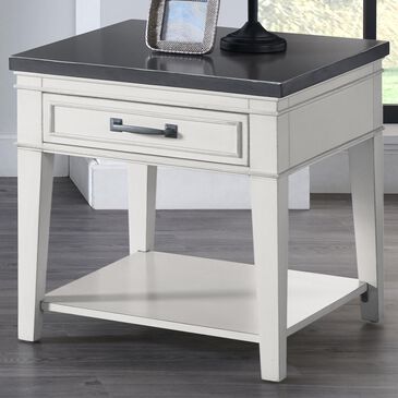 Martin Svensson Home Del Mar End Table in Antique White/Grey, , large