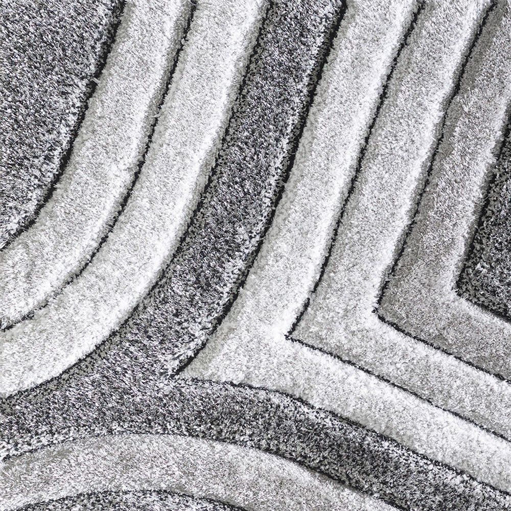 Central Oriental Chicago Kesden 5&#39; x 7&#39;6&quot; Grey and White Area Rug, , large