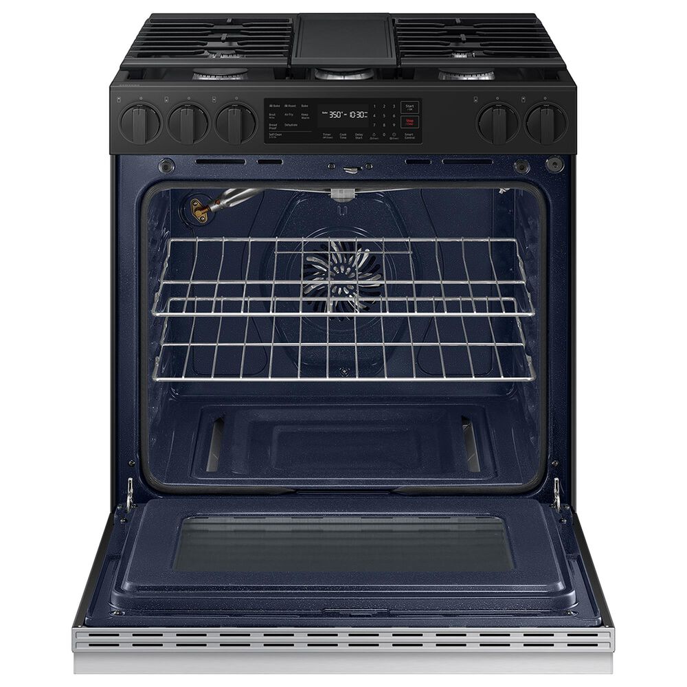 Samsung Bespoke Bespoke 6.0 Cu. Ft. Smart Slide-In Gas Range with Auto Conversion and 17K BTU Power Burner in Stainless Steel, , large